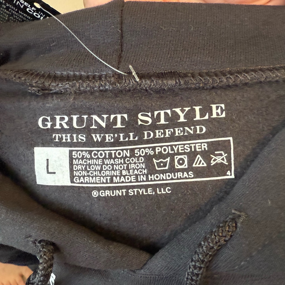 NEW Men's Grunt Style Hoodie Size L Black - Picture 3 of 7
